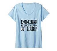 Mujer Ingeniería como matemáticas Pero Ingeniero Divertido más Fuerte Camiseta Cuello V