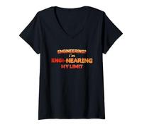 Mujer ¿Ingeniería? Estoy cerca de mi juego de palabras de ingeniero de límite Camiseta Cuello V