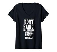 Mujer Ingeniero de redes inalámbricas Camiseta Cuello V