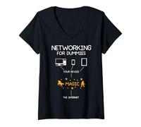 Mujer Ingeniero de Redes - Magic Internet Camiseta Cuello V
