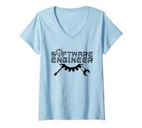 Mujer Ingeniero de Software Desarrollador Programador Desarrollo Camiseta Cuello V