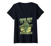 Mujer Ingeniero del Ejército from Mud To Metal Camiseta Cuello V