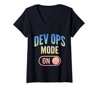 Mujer Ingeniero Devops Camiseta Cuello V