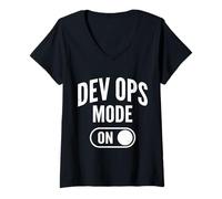 Mujer Ingeniero Devops Camiseta Cuello V
