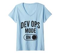 Mujer Ingeniero Devops Camiseta Cuello V