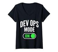 Mujer Ingeniero Devops Camiseta Cuello V