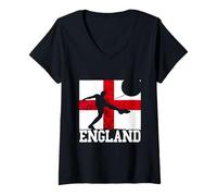 Mujer Inglaterra Fútbol Bandera Inglesa Rugby Team St George'S Cross Camiseta Cuello V