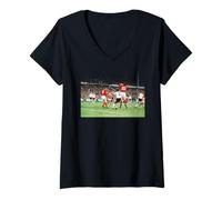 Mujer Inglaterra V Alemania Occidental Copa del Mundo 1966 Geoff Hurst Fútbol Camiseta Cuello V