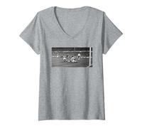Mujer Inglaterra V Alemania Occidental Copa del Mundo Euro 1972 F Camiseta Cuello V