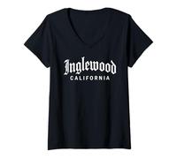 Mujer Inglewood Los Ángeles California South LA 323 213 Deportes Camiseta Cuello V