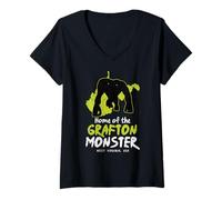 Mujer Inicio De Grafton Monster West Virginia State America Cryptid Camiseta Cuello V