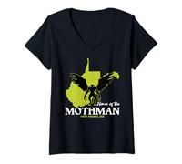 Mujer Inicio De La Polilla West Virginia State Funny Cryptid Camiseta Cuello V