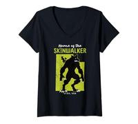 Mujer Inicio Del Skinwalker Utah State American Cryptid Funny Camiseta Cuello V