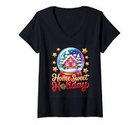 Mujer Inicio Dulces Vacaciones Winter Wonderland Camiseta Cuello V