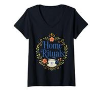 Mujer Inicio Rituales Floral Cottagecore Camiseta Cuello V