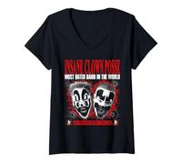 Mujer Insane Clown Posse | Mercancía Oficial de ICP | Banda más odiada Camiseta Cuello V