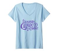 Mujer Insane Clown Posse | Producto Oficial de ICP | Logotipo de Stack Camiseta Cuello V