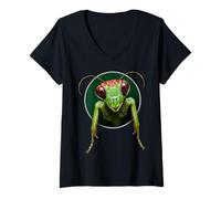 Mujer Insecto Mantis religioso Divertido Camiseta Cuello V