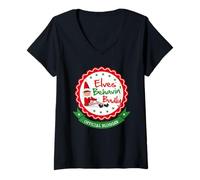 Mujer Insignia Oficial de Elves Behavin' Badly Blogger Navidad Camiseta Cuello V