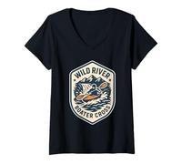 Mujer Insignia Wild River Boater Cross Whitewater Camiseta Cuello V