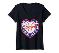 Mujer Insignias del Alma del Norte, Wigan Heart of Soul Keep The Faith Camiseta Cuello V