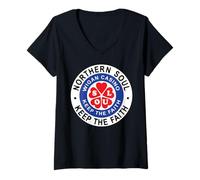 Mujer Insignias del alma del norte, Wigan Soul Keep The Faith Camiseta Cuello V