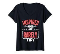 Mujer Inspired Minds Are Rarely Tidy Scrapbook Camiseta Cuello V