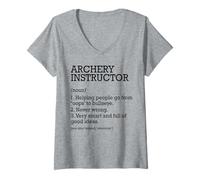 Mujer Instructor de tiro con arco Definición de trabajo personalizado divertido Camiseta Cuello V
