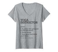 Mujer Instructor de yoga Definición de trabajo Instructor de yoga personalizado Camiseta Cuello V
