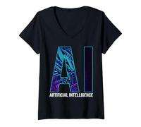 Mujer Inteligencia Artificial AI Camiseta Cuello V