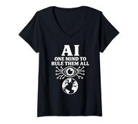 Mujer Inteligencia Artificial de IA: una mente para gobernarlos a todos Camiseta Cuello V