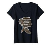 Mujer Into The Library She Goes Lose Her Mind Find Her Soul Libro Camiseta Cuello V