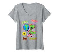 Mujer Invader Zim Doom Irken Gir Earth Colorful Camiseta Cuello V