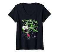 Mujer Invader Zim I Am A Perfectly Normal Human Worm Distressed Camiseta Cuello V