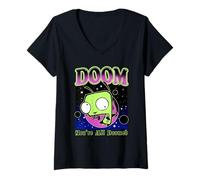 Mujer Invader Zim You Are All Doomed Gir In Space Camiseta Cuello V