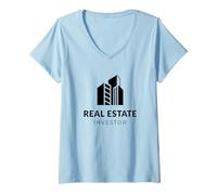 Mujer Inversor Inmobiliario Mercado de la Vivienda Patrimonio Finanzas Camiseta Cuello V