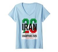 Mujer Irán 20 Champions 2026 Team Melli 32N 53E Orgullo Camiseta Cuello V