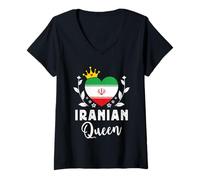 Mujer Iranian Queen Iran Flag Proud Iranian Woman Camiseta Cuello V