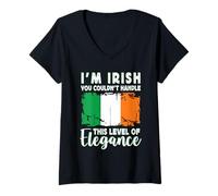 Mujer Ireland Flag Proud Elegant Irish Boyfriend Girlfriend Camiseta Cuello V