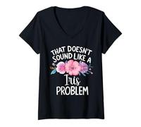 Mujer Iris Personalized Cute Flower Girls Iris Name Camiseta Cuello V