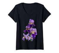 Mujer Irises Flor Planta Jardinería Jardinero LoverTennessee Camiseta Cuello V