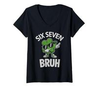 Mujer Irish 67 Bruh St Patrick Joke Gen Alpha Z Sigma Six Seven Camiseta Cuello V