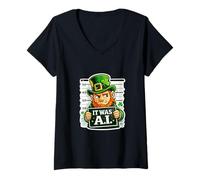 Mujer Irish It Was A.I Funny St Patrick's Day Tech Humor Shamrock Camiseta Cuello V
