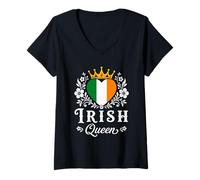 Mujer Irish Queen Ireland Flag Proud Irish Woman Camiseta Cuello V