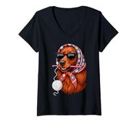 Mujer Irish Setter Dog Granny Square Crochet Yarn Crochet Lover Camiseta Cuello V