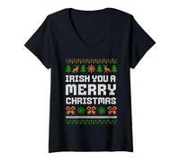 Mujer Irish You Feliz Navidad Camiseta Cuello V