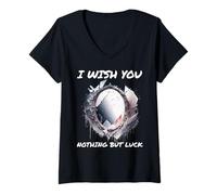 Mujer Ironic I Wish You Nothing But Bad Luck Espejo Roto Camiseta Cuello V