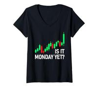 Mujer Is it Monday Yet? Intercambio de acciones comerciante Mercado de valores Camiseta Cuello V
