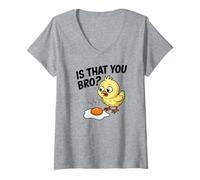 Mujer Is That You Bro Chick Chicken Fried Egg Funny Camiseta Cuello V