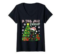 Mujer Is This Jolly Enough - Árbol de Navidad Divertido para Hombre y Mujer Camiseta Cuello V